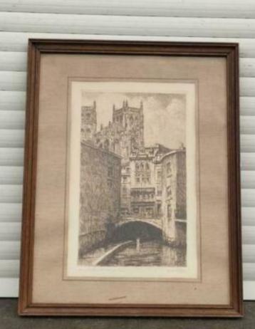 gravure huy le pont des chaines signe geo warzee beschikbaar voor biedingen