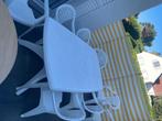 plastieken tuintafel 220x100 met 18 stoelen 150€, Tuin en Terras, Ophalen, Zo goed als nieuw