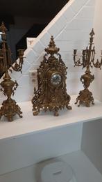 Klok 2 kandelaars, Antiek en Kunst, Antiek | Klokken, Ophalen of Verzenden