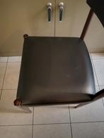 Jaren 60  (6) eetkamerstoelen Stukprijs  met tapse pootjes, Hout, Gebruikt, Zwart, Ophalen of Verzenden
