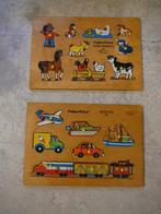 2 vintage houten legpuzzels Fisher Price, Ophalen of Verzenden, Gebruikt, Overige typen