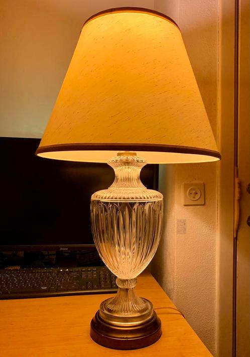 Vintage kristallen lamp (+slimme lamp), Antiek en Kunst, Antiek | Glaswerk en Kristal, Ophalen