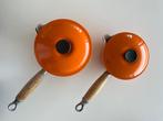 Le Creuset (Vintage!) set of 2: size 14 & size 16, Huis en Inrichting, Keuken | Potten en Pannen, Ophalen of Verzenden, Gebruikt