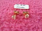 Boucles d'oreilles "Or 18 carats avec Zircon"., Ophalen of Verzenden, Zo goed als nieuw, Knopjes of Stekers, Goud