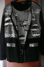 Setje fijne tricot : pull en jasje (a430), Kleding | Dames, Truien en Vesten, Zwart, Maat 46/48 (XL) of groter, Ophalen of Verzenden