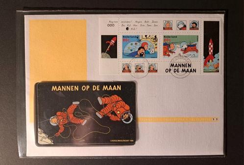 Kuifje en de maan, herdenkingsenvelop, telefoonkaart, Verzamelen, Telefoonkaarten, Ophalen of Verzenden