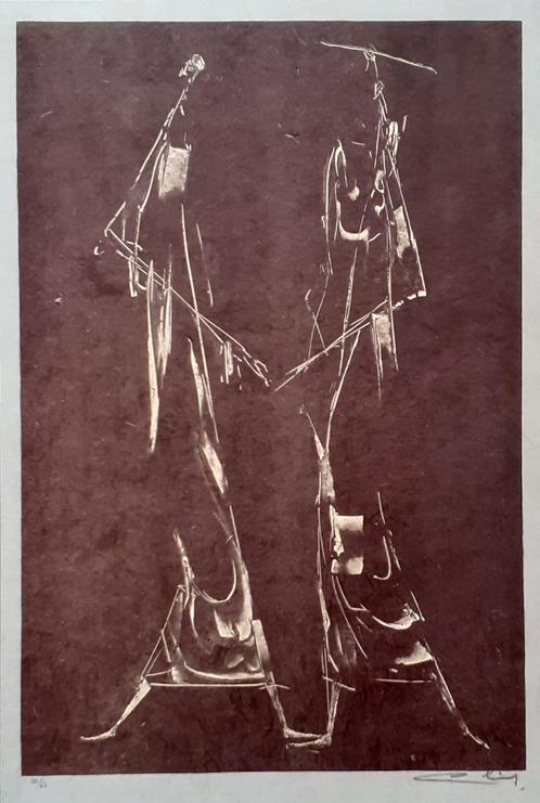« La poignée de main » - Remy Cornelissen, Antiquités & Art, Art | Lithographies & Sérigraphies, Enlèvement