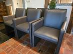 6 eetkamerstoelen taupe met wieltjes, Ophalen