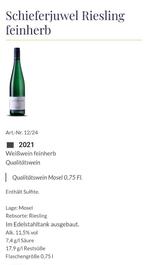 Riesling Feinherb schieferjuwel 2021 C.A. Haussmann, Verzamelen, Wijnen, Ophalen, Overige gebieden, Nieuw, Witte wijn