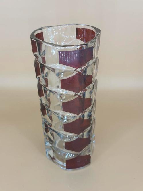 Vintage driehoek glazen vaas - Durand, Luminarc, Maison & Meubles, Accessoires pour la Maison | Vases, Enlèvement ou Envoi