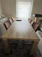 Complete eettafel + 8 stoelen in massief hout, Ophalen