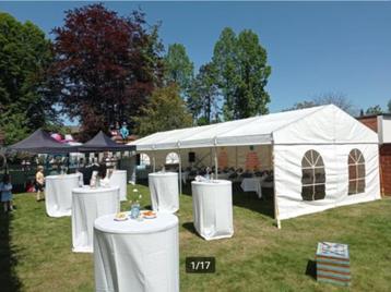 Alu tent 5 m x 7.5 m kadertent beschikbaar voor biedingen