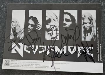 NEVERMORE : kaart gesigneerd door alle bandleden op GMM 2005 beschikbaar voor biedingen