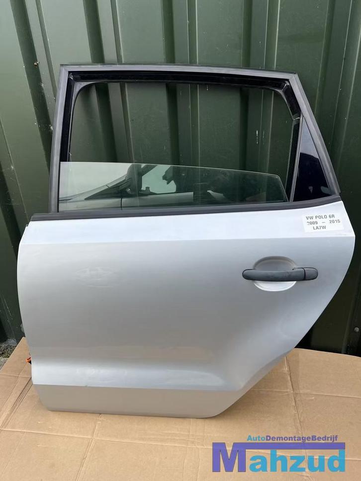 VW POLO 6R 6C zilver LA7W Links achter deur portier 2009-201, Auto-onderdelen, Carrosserie, Deur, Volkswagen, Achter, Links, Gebruikt