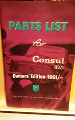 Ford consul 375 parts list, Boeken, Auto's | Folders en Tijdschriften, Ophalen of Verzenden, Zo goed als nieuw, Ford