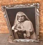 Antiek religeuze communie foto met kader, Ophalen