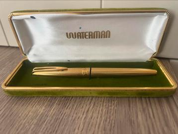 Waterman C/F gold plated grain d’orge 18K goud F punt beschikbaar voor biedingen