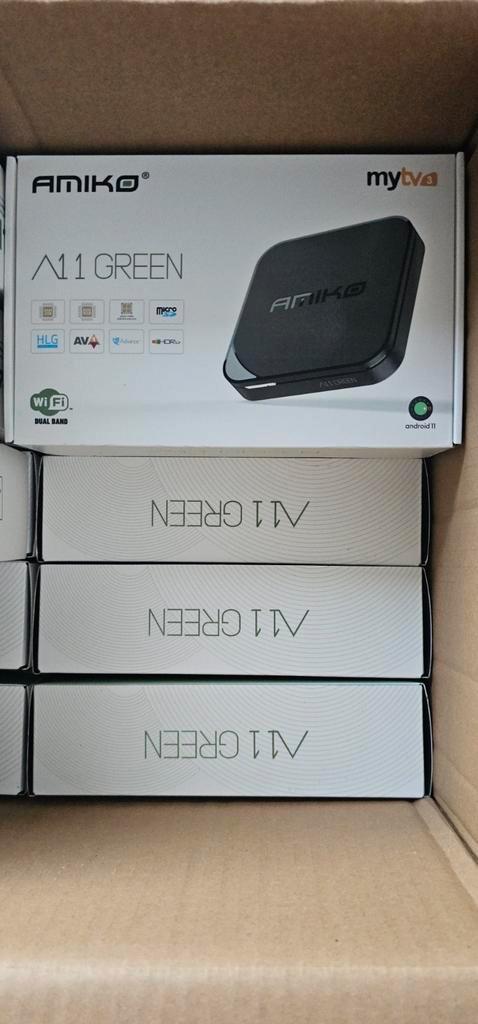 Amiko A11 verte 4K UHD | Android 11 2 Go de RAM DDR et 16 Go, Audio, Tv en Foto, Mediaspelers, Nieuw, USB 2.0, Ophalen of Verzenden