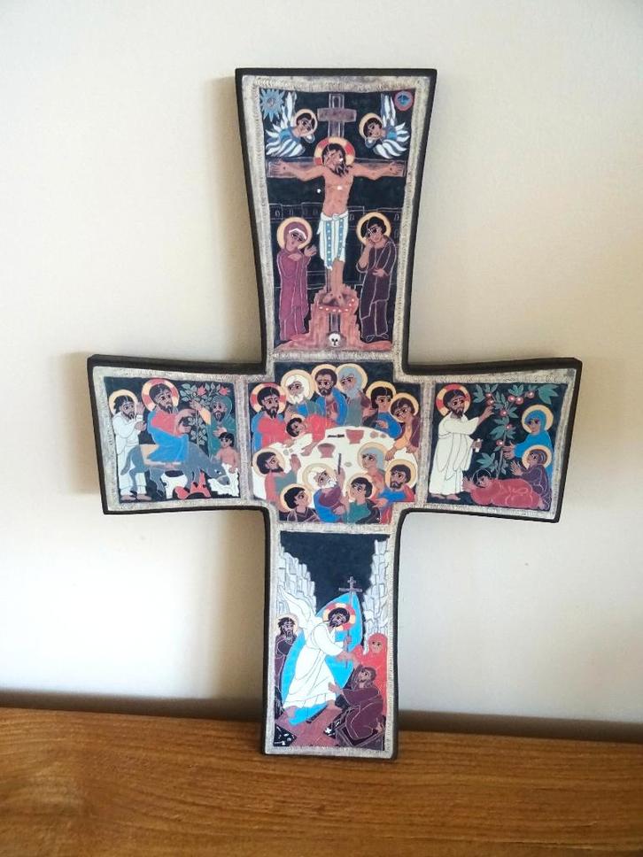 Paaskruis. Les Clémences. H. 35,5 cm, Diversen, Pasen, Gebruikt, Ophalen of Verzenden