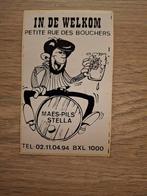 F Sticker café Brussel in de welkom Maes Pils Stella Artois, Ophalen of Verzenden, Zo goed als nieuw, Bedrijf of Vereniging