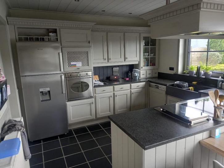 massief eiken keuken, Huis en Inrichting, Keuken | Complete keukens, U-keuken, Grijs, Graniet of Steen, Ophalen
