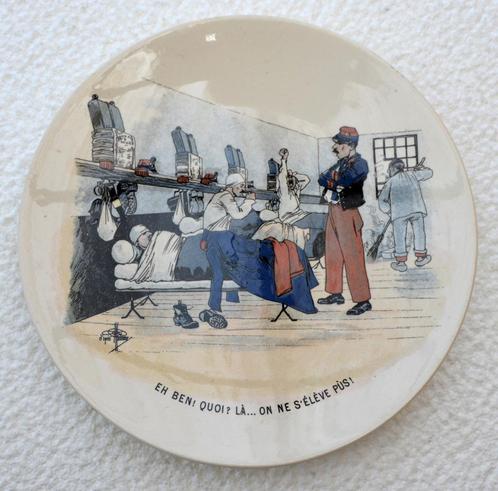 Souvenir borden 14-18 Frans, WOI humor. EH BEN! QUOI? Zg, Verzamelen, Militaria | Algemeen, Landmacht, Kunstobject, Ophalen of Verzenden