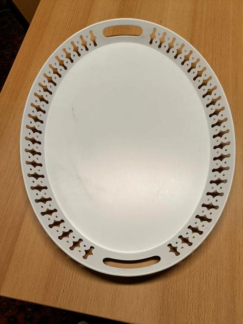 Witte ovale dienplateau, decoratie schotel, Huis en Inrichting, Keuken | Servies, Ophalen of Verzenden
