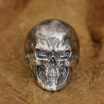Skull ring - 925 Sterling Zilver, Handtassen en Accessoires, Nieuw, Zilver, Dame of Heer, Zilver
