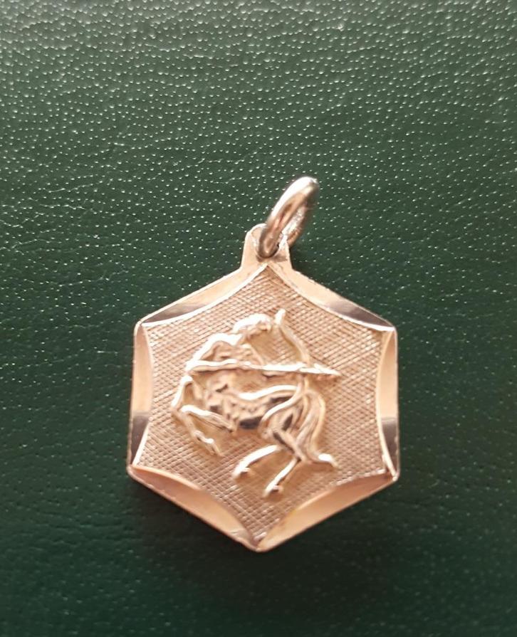 Boogschutter kettinghanger horoscoop - zilver (vintage), Handtassen en Accessoires, Kettinghangers, Gebruikt, Zilver, Zilver, Overige voorstellingen