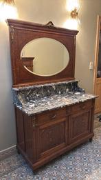 Buffetkast met ovalen spiegel, Ophalen, Gebruikt, 100 tot 150 cm, Eikenhout