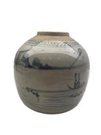 Chinese gemberpot blauw landschapsdecor, Antiek en Kunst, Ophalen of Verzenden
