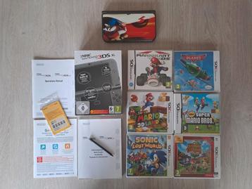 Nintendo New 3DS XL Black in Box + 6 games