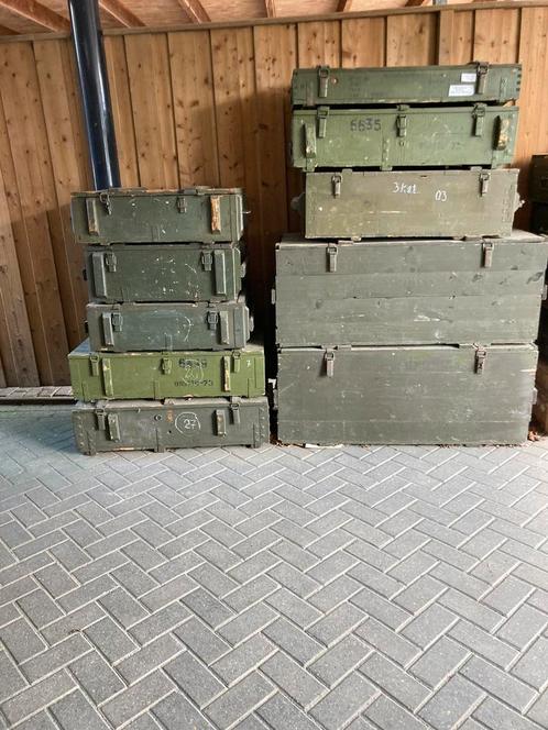 Mooie oude houten legerkisten ,vanaf 25 euro per stuk, Maison & Meubles, Accessoires pour la Maison | Coffres, Utilisé, Enlèvement