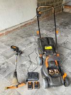 Grasmaaier worx 4x baterijen, Tuin en Terras, Grasmaaiers, Ophalen, Cirkelmaaier, Zo goed als nieuw, Opvangbak