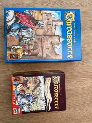 Gezelschapsspel Carcassonne met uitbreidingsspel beschikbaar voor biedingen