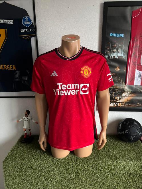 Manchester United thuisshirt 2023-2024, Sport en Fitness, Voetbal, Zo goed als nieuw, Shirt, Maat L, Verzenden