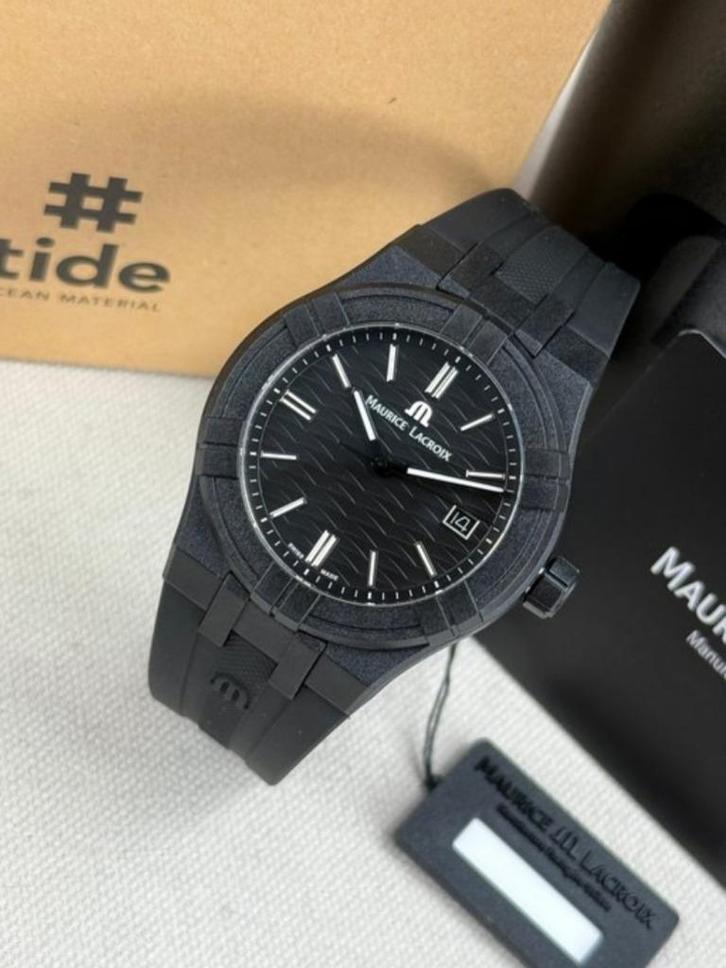 Maurice Lacroix AIKON zwart, Handtassen en Accessoires, Horloges | Heren, Nieuw, Polshorloge, Kunststof, Kunststof, Ophalen