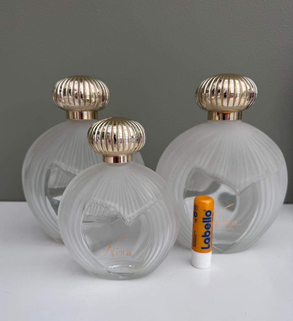 Nina Ricci Lalique (3 flessen), Verzamelen, Parfumverzamelingen, Gebruikt, Parfumfles, Ophalen of Verzenden