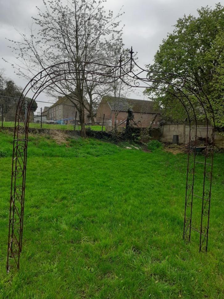 Boog, dubbele tuinboog in smeedijzer, volledig 2,50 m, Tuin en Terras, Overige Tuin en Terras, Nieuw, Ophalen