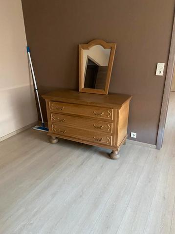Commode en chêne et son miroir, Enlèvement ou Envoi, Comme neuf