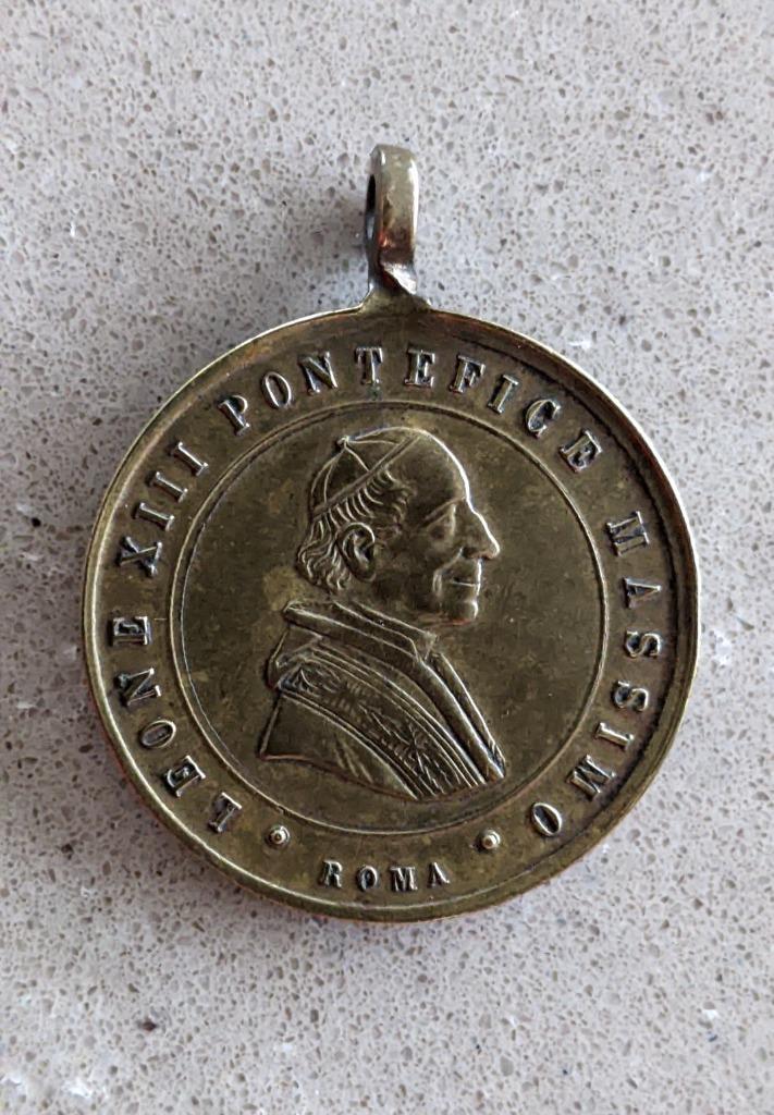 Medaillon koper van paus Leo XIII, papa Leone, Antiek en Kunst, Antiek | Religieuze voorwerpen, Ophalen of Verzenden