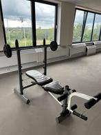 Banc de musculation TUNTURI PURE avec barre et poids, Comme neuf, Bras, Barre de push-up