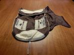 (36)- manteau petit chien t.M beige brun, Ophalen of Verzenden, Zo goed als nieuw, Hondenjas