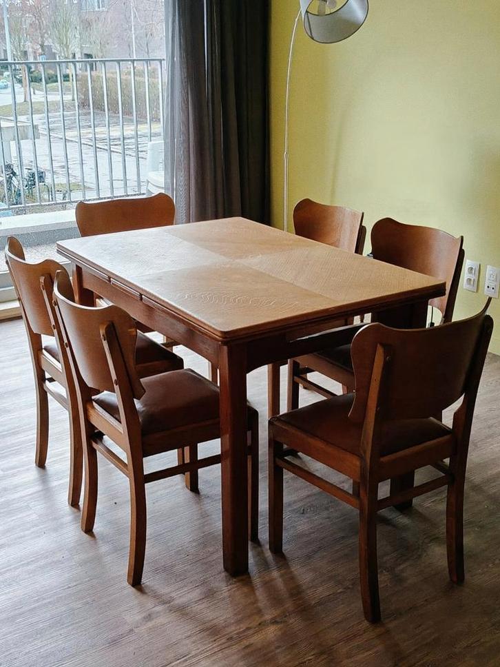 Eetkamer pakket: tafel, 6 stoelen en kastje, Huis en Inrichting, Complete eetkamers, Ophalen