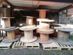 bobine table basse touret haspel, Ophalen, Zo goed als nieuw, Rond, Grenenhout