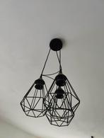 Industriële hanglamp – 3-lamps – zwart draadstaal, Ophalen, Zo goed als nieuw, Metaal, 50 tot 75 cm