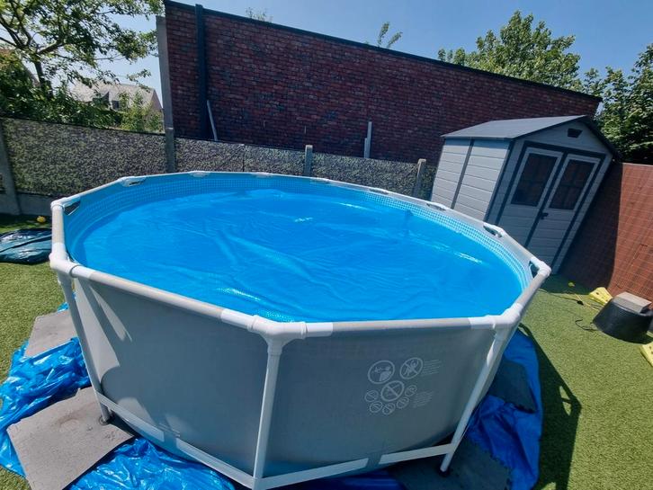 Intex zwembad 366 x 99, zandfilter, electrische verwarming, Tuin en Terras, Zwembaden, Gebruikt, Opzetzwembad, 80 tot 120 cm, 200 tot 400 cm