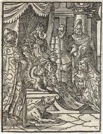 Jost Amman houtsnede "Hofscène", boekillustratie, Enlèvement