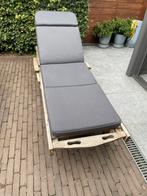 Bristol teakhouten ligbed met aangepast kussen, Ophalen, Gebruikt, Teakhout, Verstelbaar