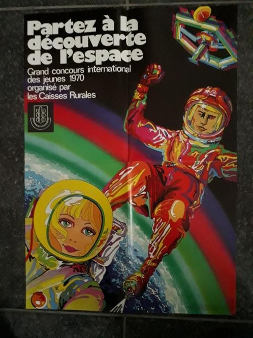 Affiche psychédélique 1970 – conquête espace, Collections, Photos & Gravures, Neuf, Autres sujets/thèmes, 1960 à 1980, Enlèvement ou Envoi